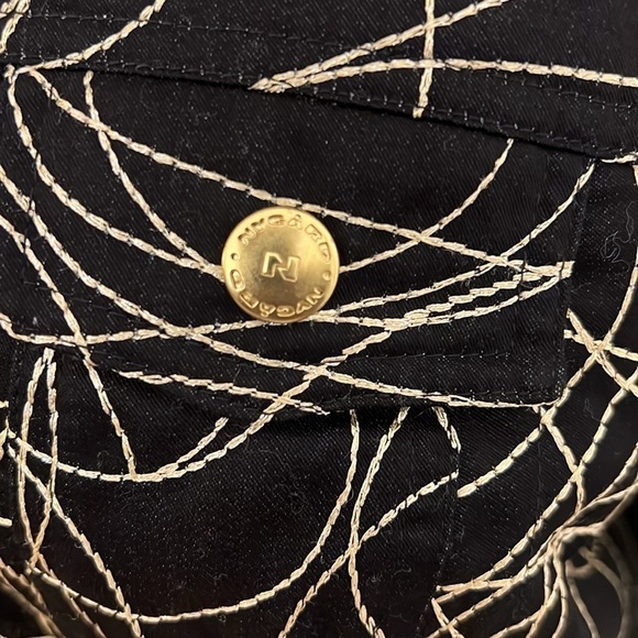 Peter Nygard Embroidered Full Zip Jacket Black Gold Accents, Sz. M/L. - Picture 3 of 9